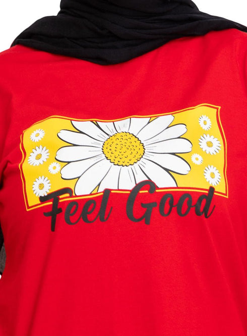 Racing Red Printed Long - Sleeve Design 13 - Khotwh
